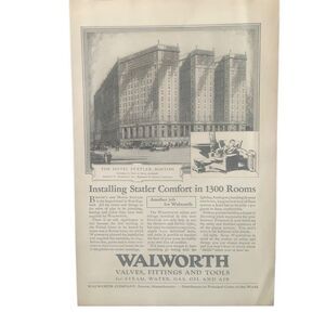 Vintage 1927 Walworth Comfort in 1300 Rooms Ad Advertisement